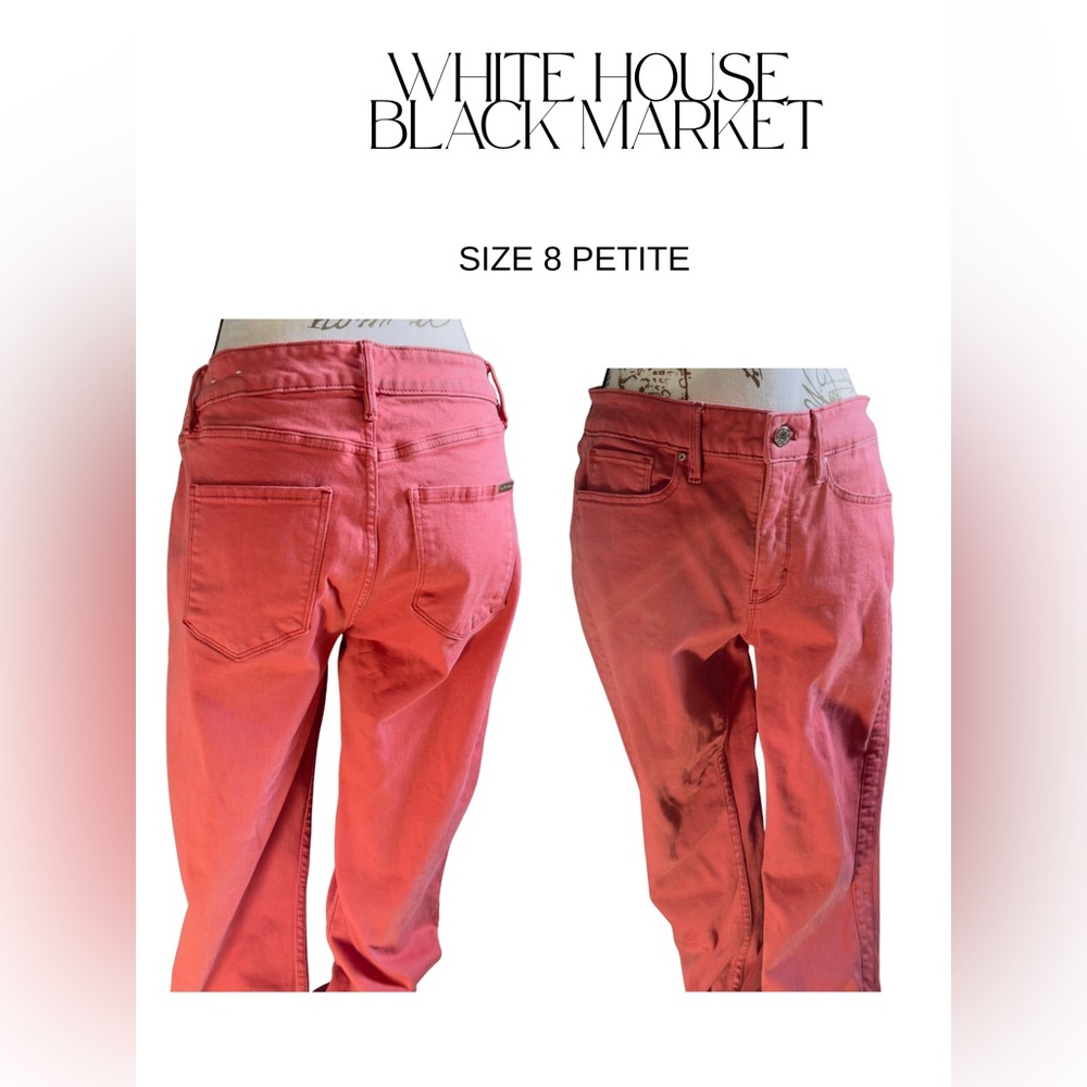 White House Black Market High-Rise Petite Pants in Coral